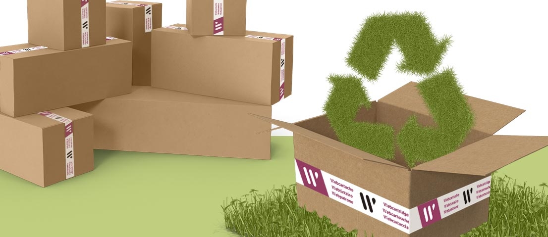 Reutilización de cajas, el primer paso de Webcartucho en su plan de sostenibilidad
