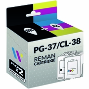 Compatibles Canon PG-37/CL-38 Negro/Color Pack de Cartuchos