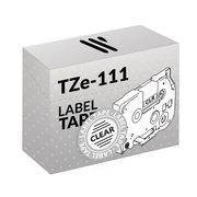 Brother TZe-111 Negro/Transparente Cinta para Rotuladora Compatible