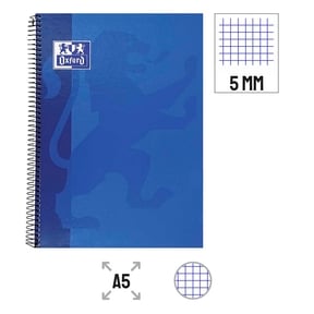 Oxford Cuaderno A5 Tapa Extradura Brillante 5x5mm (Azul)