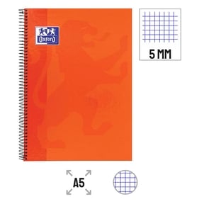 Oxford Cuaderno A5 Tapa Extradura Brillante 5x5 mm (Naranja)