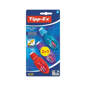 Corrector Tipp-Ex Microtape Twist (Blíster 2+1 Uds.)