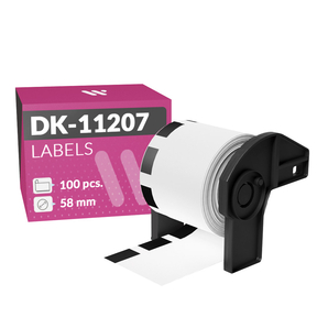 Brother DK-11207 Etiquetas Compatibles para CD/DVD (58,0 mm – 100 Uds.)