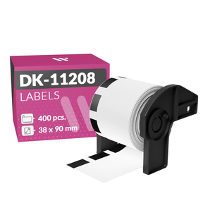Brother DK-11208 Etiquetas Compatibles (38,0x90,0 mm – 400 Uds.)