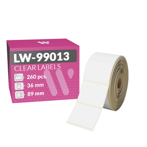Dymo LW-99013 Etiquetas Compatibles Transparentes (36,0x89,0 mm – 260 Uds.)