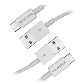 Cable USB-A 2.0 a USB tipo C Blanco Skynotek 1m (Pack 2 Uds.)