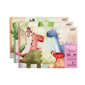 Bloc de Dibujo A5 150 g Pack 3 Uds. Nokers Kids Dino
