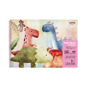 Bloc de Dibujo A5 150 g 20 Hojas Nokers Kids Dino