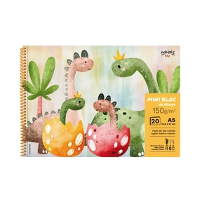 Bloc de Dibujo A5 150 g 20 Hojas Nokers Kids Dino