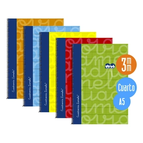 Lamela Cuaderno Tapa Dura A5 (5 Uds. Surtidos)