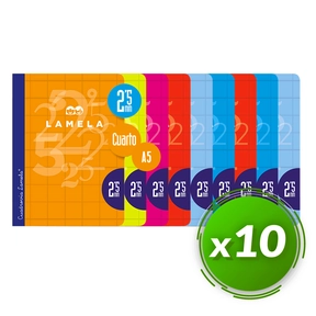 Lamela Libreta 50 Hojas A5 (10 Uds. Surtidos)
