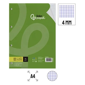 Liderpapel Recambio Papel 75 g Cuadriculado 4 mm (4 Taladros)