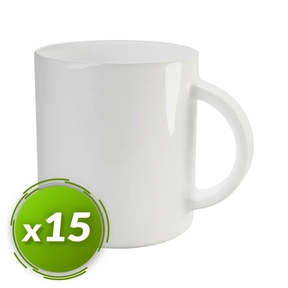 Taza Blanca Sublimación (Pack 15 Uds.) Calidad AAA 250 ml PixColor