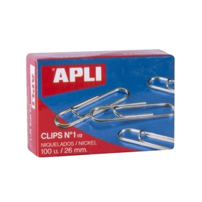 APLI Clips Niquelados (Caja 100 Uds.)