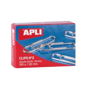 APLI Clips Niquelados (Caja 100 Uds.)