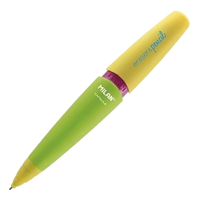 Portaminas MILAN Eraser & Pencil Capsule Mix 0,7 mm 2B Verde/Amarillo