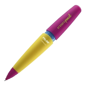 Portaminas MILAN Eraser & Pencil Capsule Mix 0,7 mm 2B Amarillo/Rosa