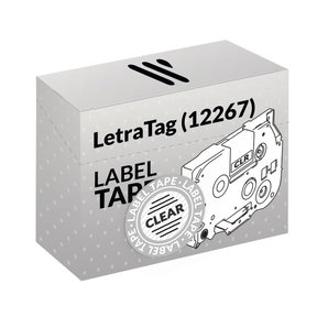 Compatible Dymo LetraTag (12267) Negro/Transparente