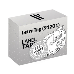 Compatible Dymo LetraTag (91201) Negro/Blanco