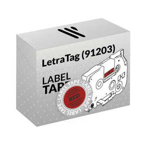Compatible Dymo LetraTag (91203) Negro/Rojo