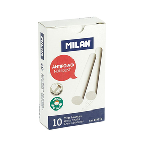 Milan Tizas Antipolvo Blancas (Caja 10 Unidades)