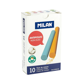 Milan Tizas Antipolvo Colores (Caja 10 Unidades)