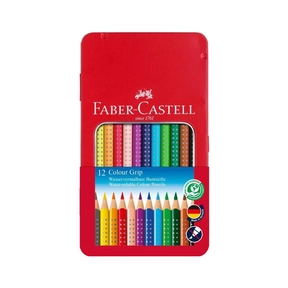 Faber-Castell Lápices de Colores Grip (Caja Metálica 12 Und.)