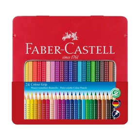 Faber-Castell Lápices de Colores Grip (Caja Metálica 24 Und.)