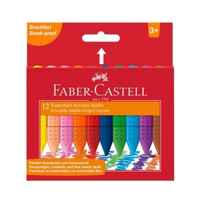 Faber-Castell Ceras de Colores Borrables Jumbo (Caja 12 Und.)