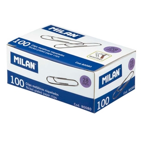 Milan Clips Metálicos 28 mm (Caja 100 Unidades)