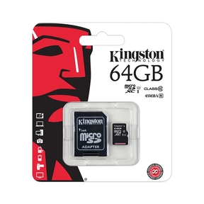 Kingston microSDXC (With Adapter) - 64GB UHS-I