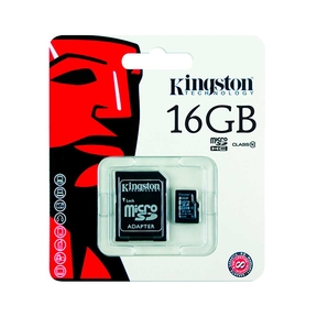 Kingston microSDHC (With Adapter) - 16GB C10
