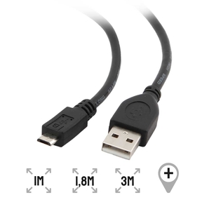 Cable USB a microUSB Negro