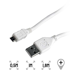 Cable USB a microUSB Blanco
