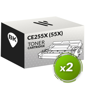 HP CE255X (55X) Black Pack (x2) Compatible