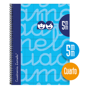 Lamela Cuaderno Tapa Dura Cuarto 5 mm (Azul)