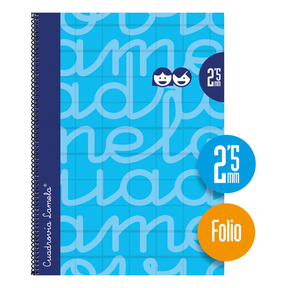 Lamela Cuaderno Tapa Dura Folio 2,5 mm (Azul)