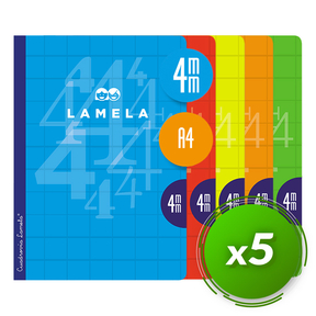 Lamela Libreta 50 Hojas/A4 4 mm (5 Uds. Surtidos)