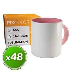 PixColor Taza para Sublimación Rosa - Calidad Premium AAA (Pack 48)