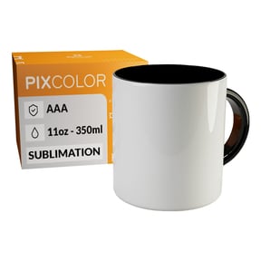 PixColor Taza para Sublimación Negra - Calidad Premium AAA