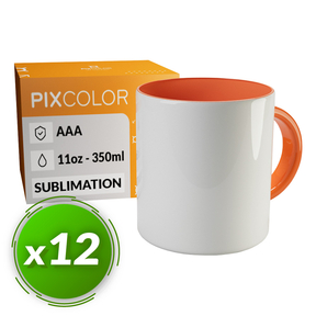 PixColor Taza para Sublimación Naranja - Calidad Premium AAA (Pack 12)