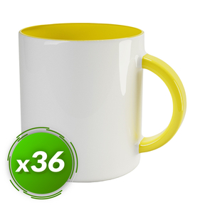 PixColor Taza para Sublimación Amarilla - Calidad Premium AAA (Pack 36)