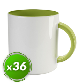 PixColor Taza para Sublimación Verde Claro - Calidad Premium AAA (Pack 36)