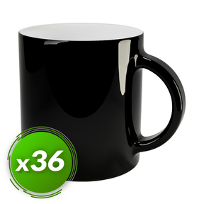 PixColor Taza para Sublimación Mágica - Calidad Premium AAA (Pack 36) (Negra)