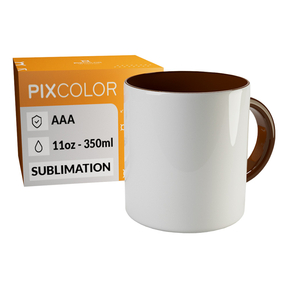 PixColor Taza para Sublimación Marrón - Calidad Premium AAA