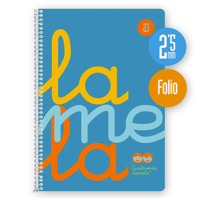 Lamela Cuaderno Polipropileno/Folio 2,5 mm (Azul)