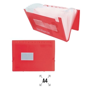 Liderpapel Carpeta Clasificadora Polipropileno A4 con Goma (Rojo)