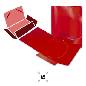Liderpapel Carpeta Plástico con Gomas A5 (Rojo)